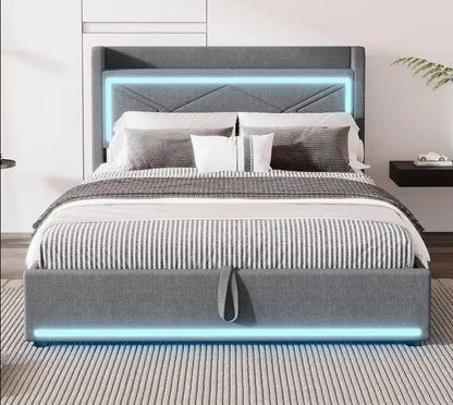 LuxeGlow™ LED Storage Platform Bed Frame
