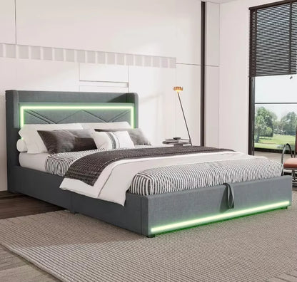 LuxeGlow™ LED Storage Platform Bed Frame