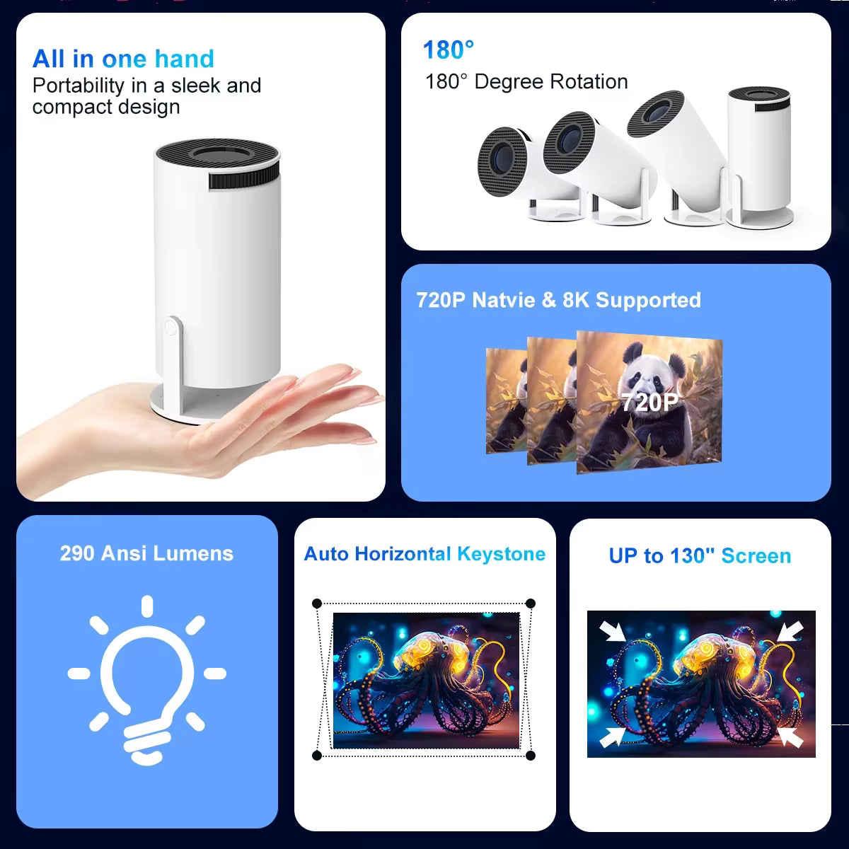 Nova Prime CinemaBeam™ HY300 Pro Smart Mini Projector
